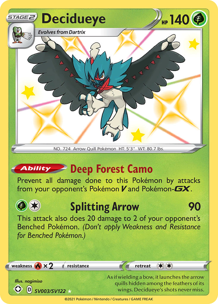 Shining Fates SV Decidueye SV3/SV122
