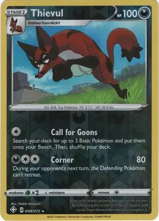 Shining Fates Thievul #48/72 reverse holo