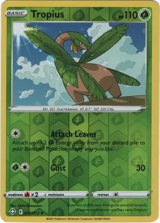 Shining Fates Tropius #5/72 reverse holo