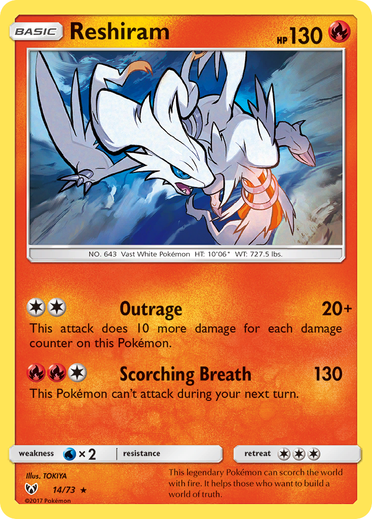 Shining Legends Holo Reshiram #14/73