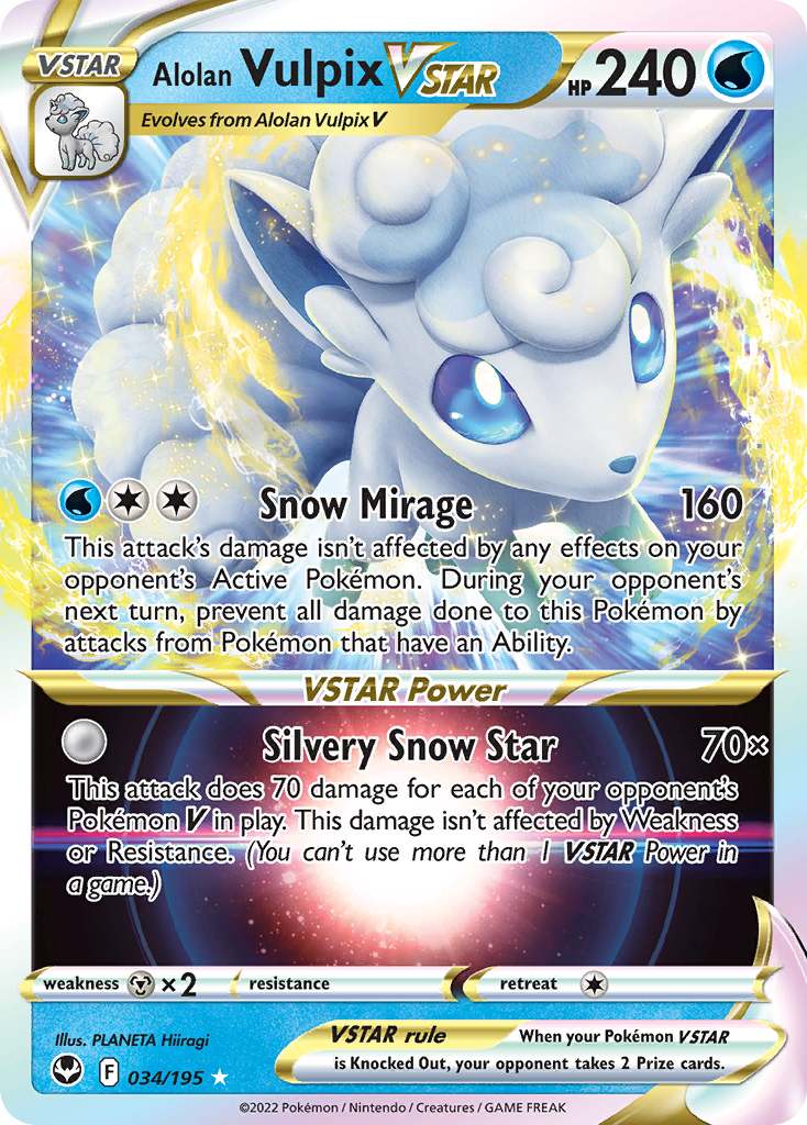 Silver Tempest Alolan Vulpix VSTAR #34/195