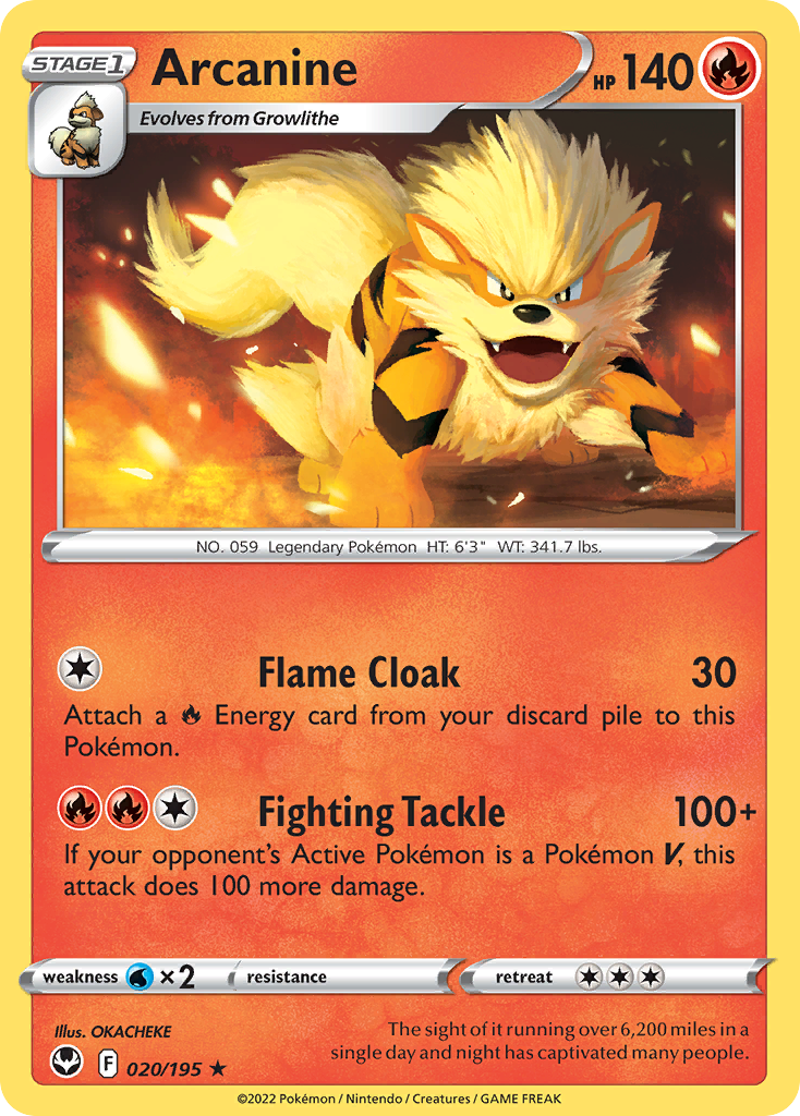 Silver Tempest Arcanine #20/195