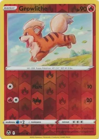 Silver Tempest Growlithe #19/195 reverse holo