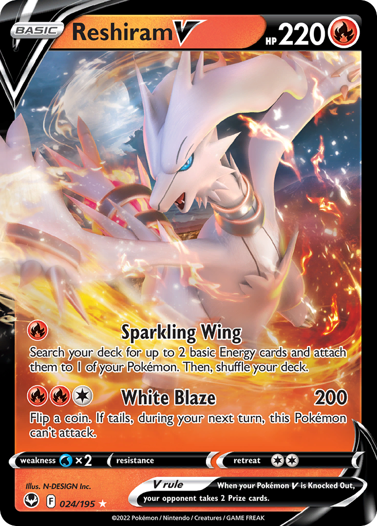 Silver Tempest Reshiram V #24/195