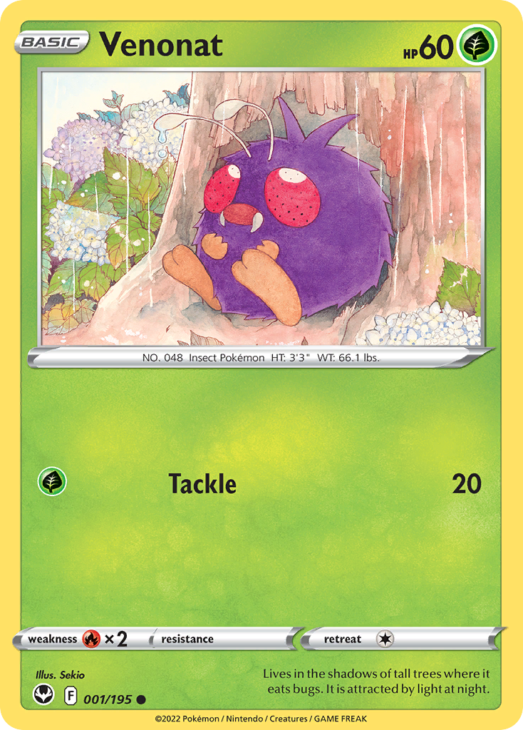 Silver Tempest Venonat #1/195