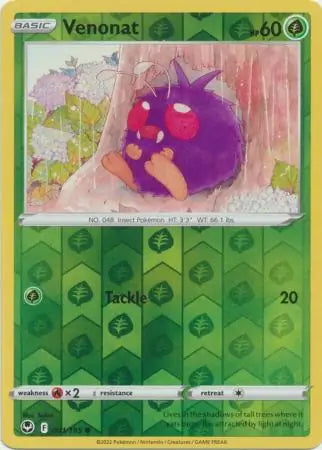 Silver Tempest Venonat #1/195 reverse holo
