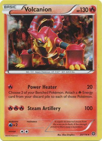 Steam Siege Volcanion #25/114 Cracked Ice Holo