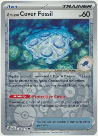Stellar Crown Antique Cover Fossil #129/142 reverse holo