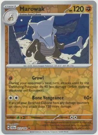 Stellar Crown Marowak #73/142 reverse holo