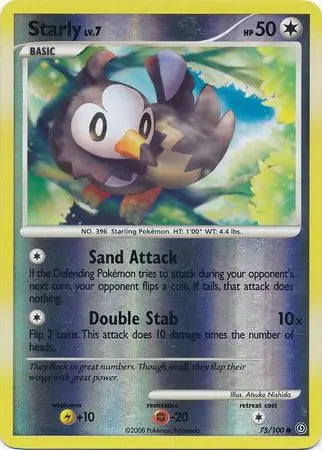 Stormfront Starly #75/100 reverse holo