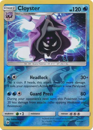 Sun & Moon Cloyster #34/149 reverse holo