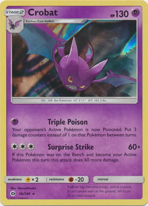 Sun & Moon Holo Crobat #56/149