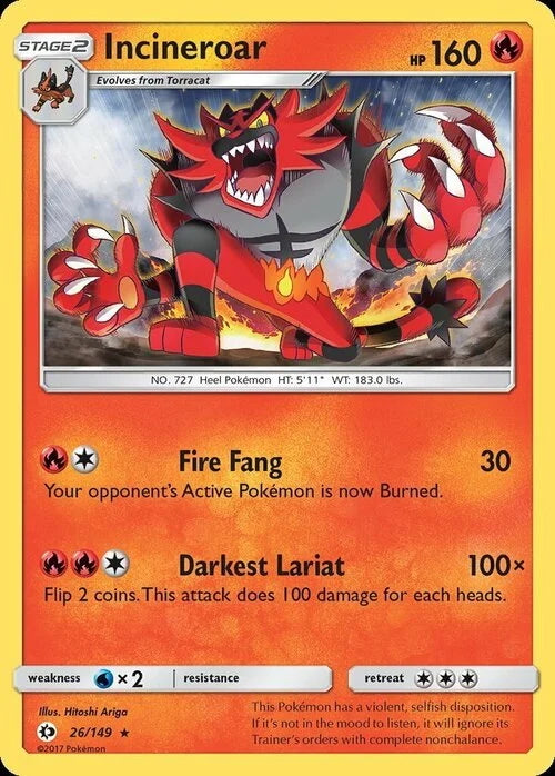 Sun & Moon Incineroar #26/149