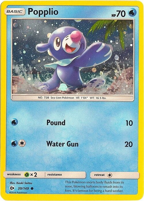 Sun & Moon Popplio #39/149 Galaxy Holo