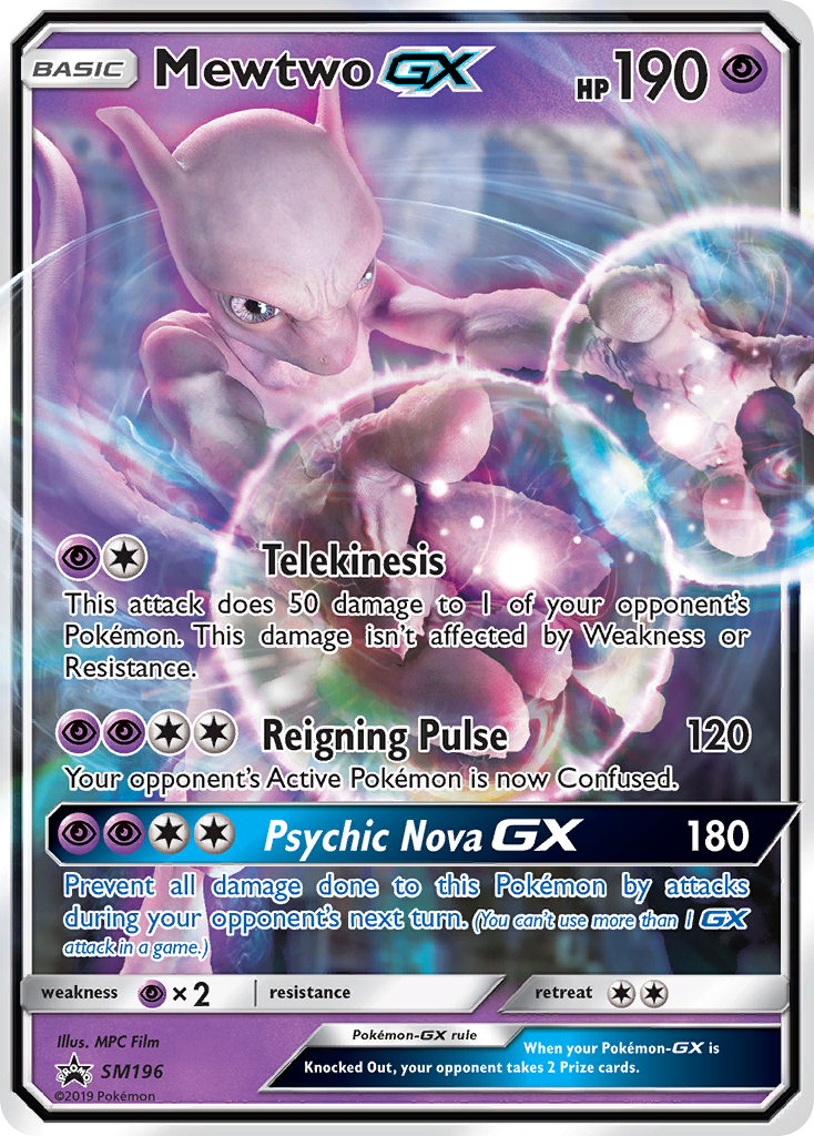 Sun & Moon Promo Mewtwo GX #196