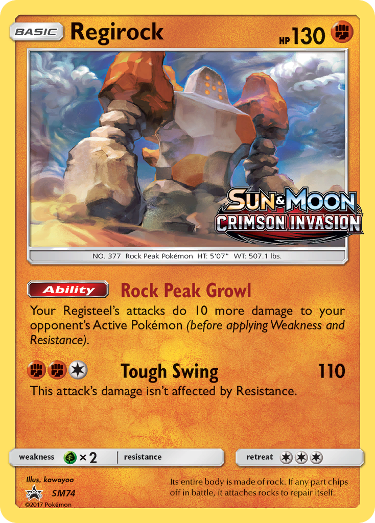 Sun & Moon Promo Regirock #74