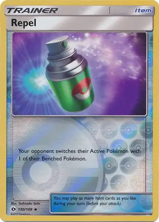 Sun & Moon Repel #130/149 reverse holo