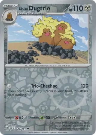 Surging Sparks Alolan Dugtrio #123/191 reverse holo