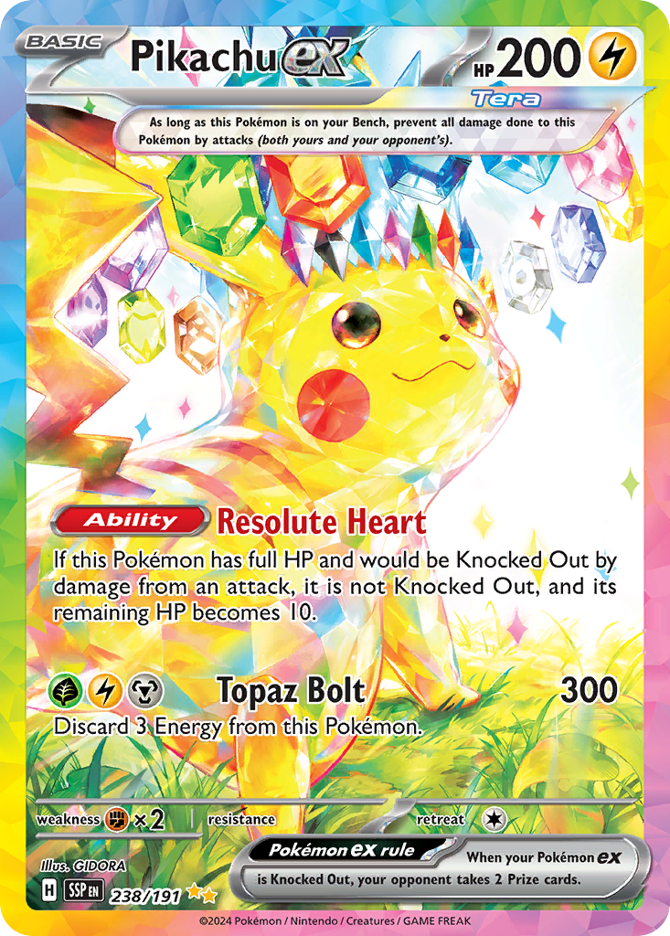 Pikachu ex 238/191 uit Surging Sparks