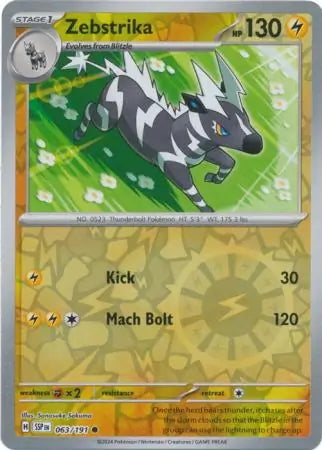 Surging Sparks Zebstrika #63/191 reverse holo