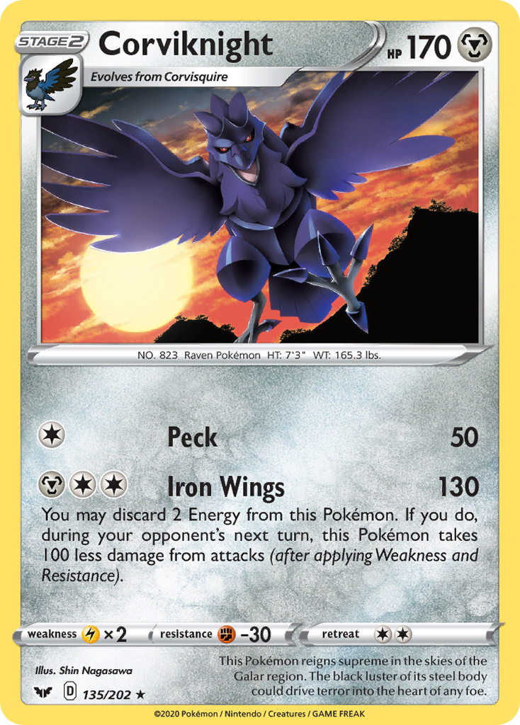 Sword & Shield Corviknight #135/202