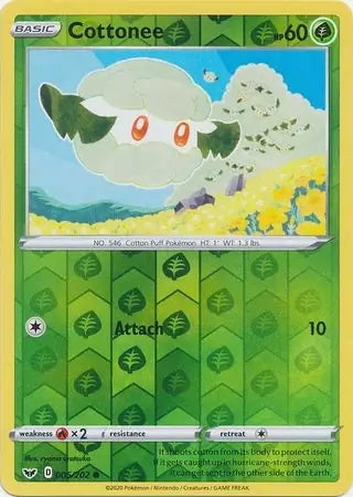 Sword & Shield Cottonee #5/202 reverse holo