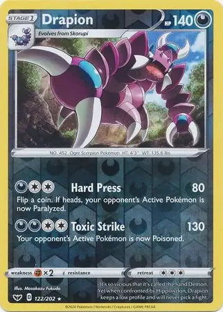 Sword & Shield Drapion #122/202 reverse holo