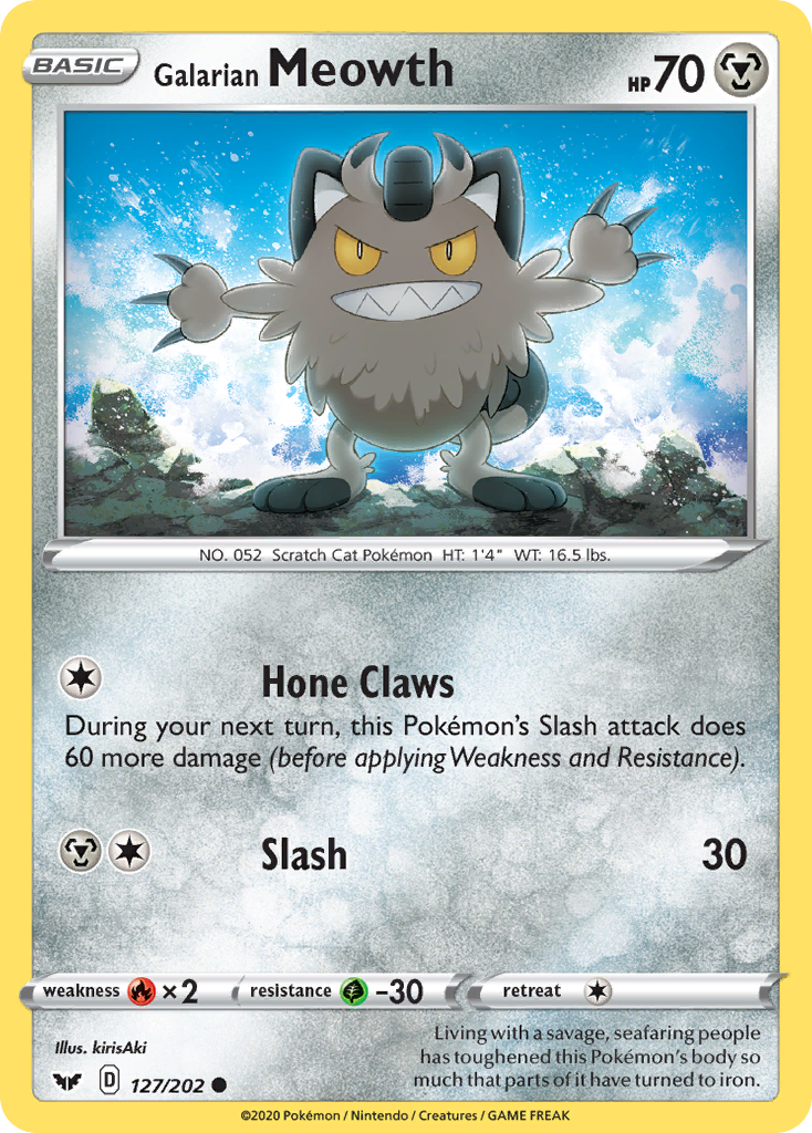 Sword & Shield Galarian Meowth #127/202