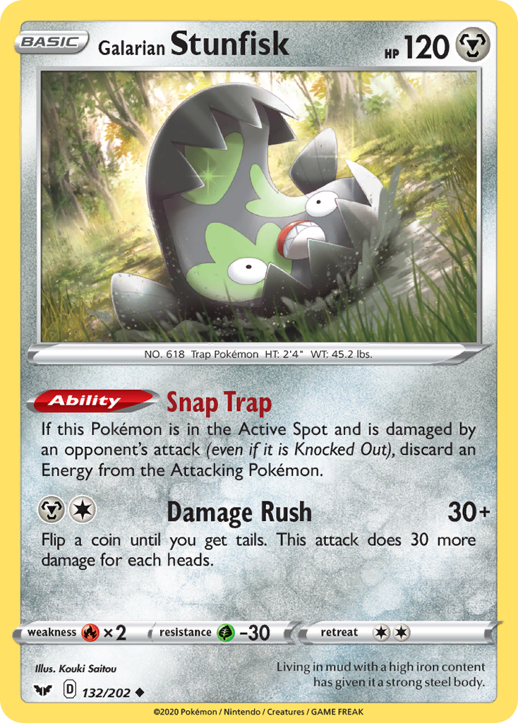 Sword & Shield Galarian Stunfisk #132/202