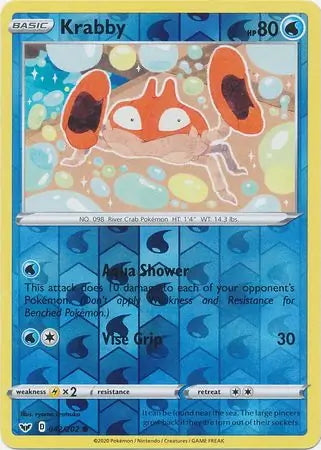 Sword & Shield Krabby #42/202 reverse holo