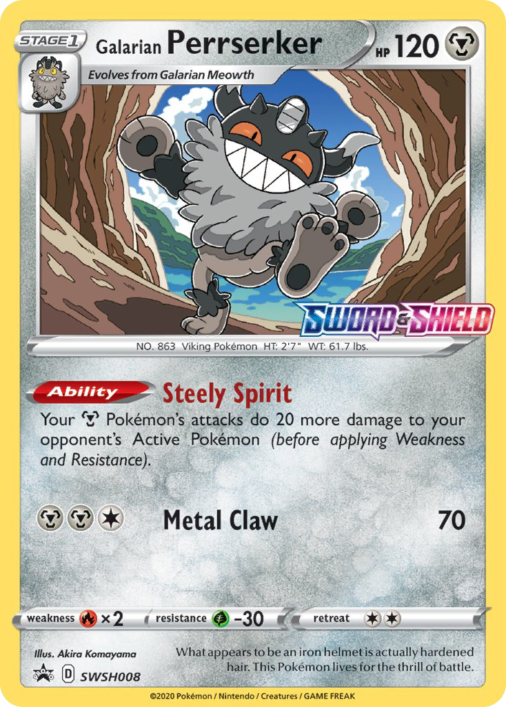 Sword & Shield Promo's Holo Galarian Perrserker #8