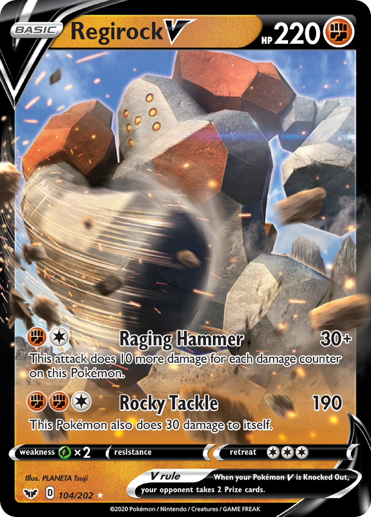 Sword & Shield Regirock V #104/202