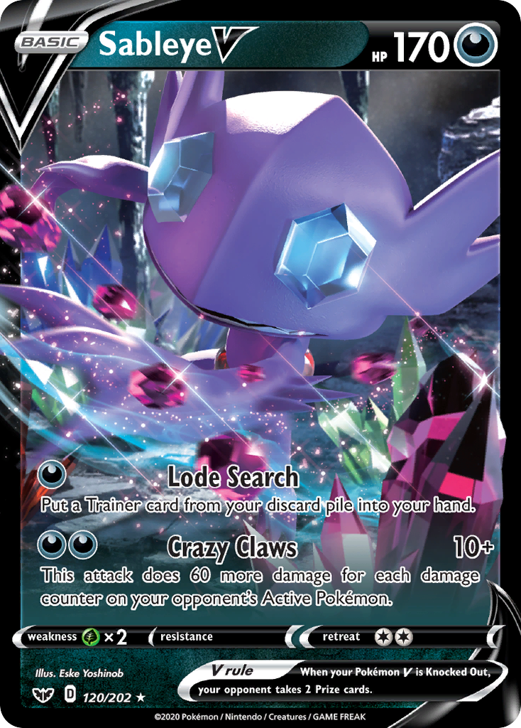 Sword & Shield Sableye V #120/202