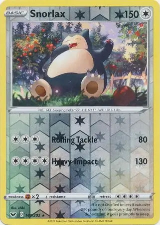 Sword & Shield Snorlax #140/202 reverse holo