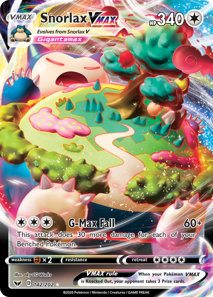 Sword & Shield Snorlax VMAX #142/202
