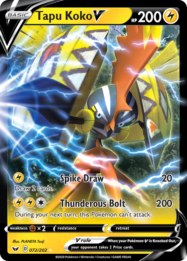 Sword & Shield Tapu Koko V #72/202