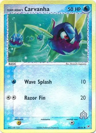 Team Magma v Aqua Team Aqua's Carvanha #48/95 reverse holo