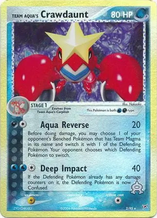 Team Magma v Aqua Team Aqua's Crawdaunt #2/95 reverse holo