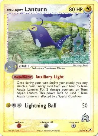 Team Magma v Aqua Team Aqua's Lanturn #28/95 reverse holo
