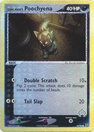 Team Magma v Aqua Team Aqua's Poochyena #54/95 reverse holo