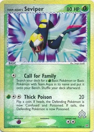 Team Magma v Aqua Team Aqua's Seviper #17/95 reverse holo