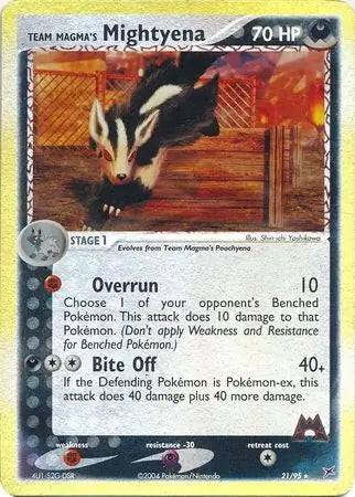 Team Magma v Aqua Team Magma's Mightyena #21/95 reverse holo