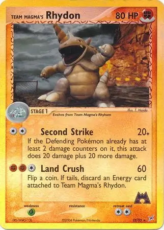 Team Magma v Aqua Team Magma's Rhydon #22/95 reverse holo