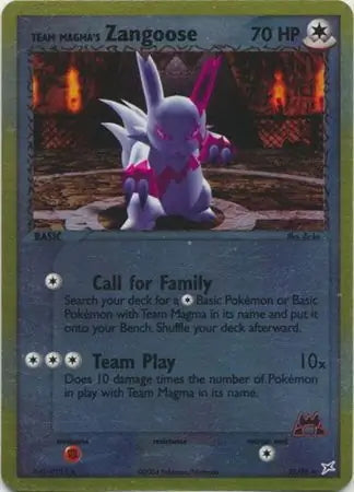 Team Magma v Aqua Team Magma's Zangoose #23/95 reverse holo