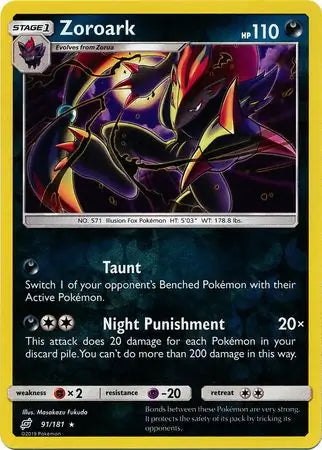 Team Up Zoroark #91/181 reverse holo