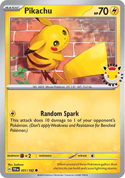 Temporal Forces Pikachu #51/162 Pokemon Day