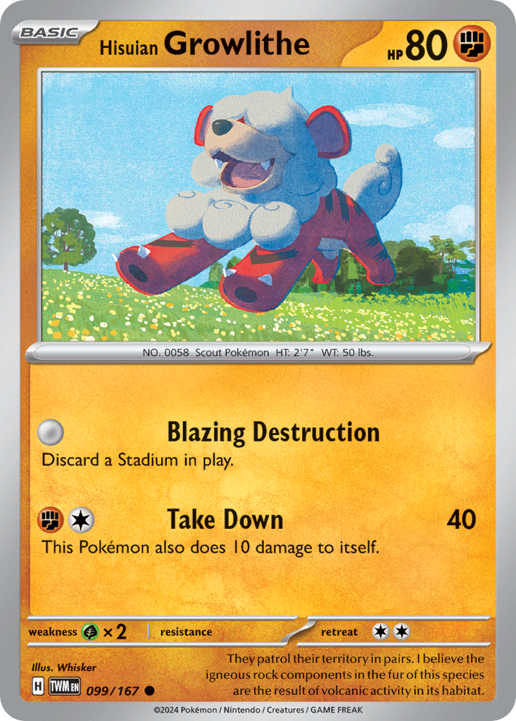 Twilight Masquerade Hisuian Growlithe #99/167