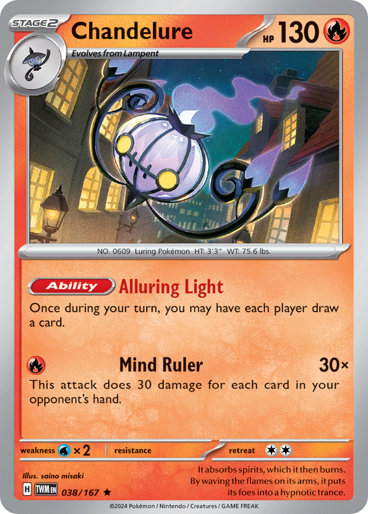Twilight Masquerade Holo Chandelure #38/167