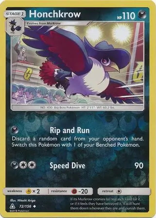 Ultra Prism Honchkrow #72/156 reverse holo
