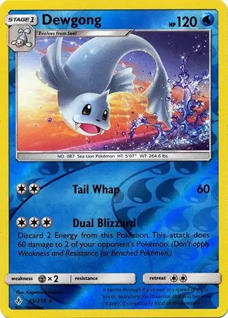 Unbroken Bonds Dewgong #45/214 reverse holo